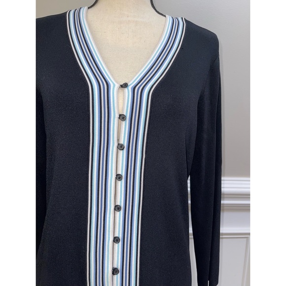 Women’s Willi Smith Black Striped Button Down Sweater 💙 - Picture 13 of 17